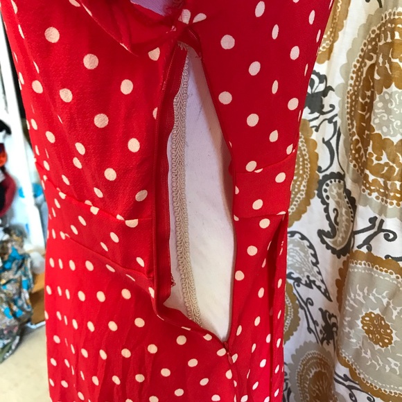Red polka-dot maxi dress - Picture 5 of 7